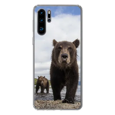 Produktbild von MuchoWow® Handyhülle Schutzhülle Hülle für Huawei P30 Pro Bär - Küste - Wasser Silikon Softcase Handy Hülle - Schutzdeckel