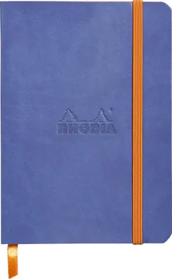 Obrázok produktu pre Zošit Rhodiarama v mäkkej väzbe A6 72 listov so zafírovou modrou 90g, s elastickým uzáverom