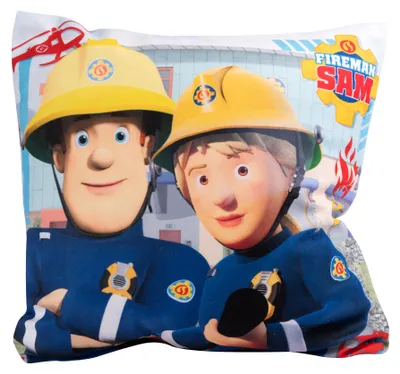 Produktbild von Feuerwehrmann Sam Kissen - Feuerwehr Plüsch Dekokissen Zierkissen Kopfkissen 30 x 30 cm