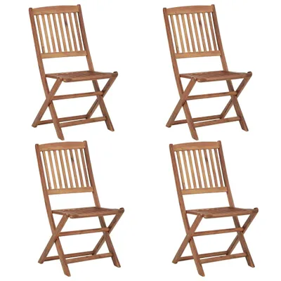 Produktbild von vidaXL Klappbare Gartenstühle 4 Stk. mit Kissen Massivholz Akazie