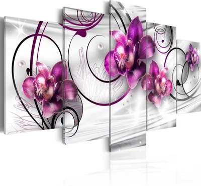 Produktbild von Modernes Wandbild 020110- 146 (100x50) - 5 Teilig Bilder Fotografie auf Vlies Leinwand Foto Bild Dekoration Wand Bilder Kunstdruck Blumen