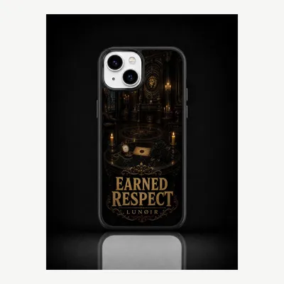 Imagen del producto de Funda para iPhone 15, carcasa protectora con diseño "Respeto" – LUNØIR ©