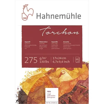 Produktbild von Hahnemühle Aquarellblock Torchon Rau 17x24 cm 20 Blatt