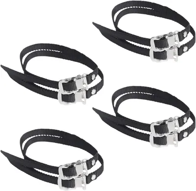 Imagen del producto de Correas para pedales de bicicleta, juego de 8 unidades, ajustables, de 50 x 2,2 cm, para mayor seguridad