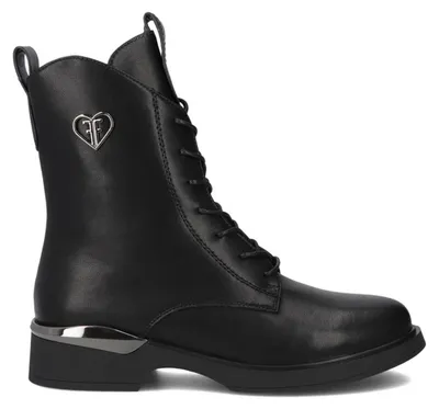 Produktbild von Damen Leder Stiefeletten, isoliert, mit Reißverschluss und Schnürung, 18 cm Schafthöhe, 5 cm Absatz