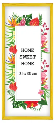Produktbild von MG Design Gelb Bilderrahmen 35 x 80 cm - Aus echtem Holz mit Acrylglas, zum Aufhängen & Aufstellen, für Fotos, Poster & Puzzle