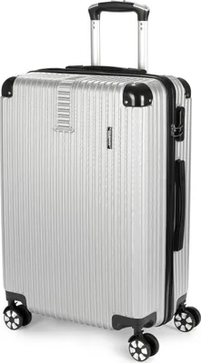 Immagine prodotto di BRUBAKER valigia da viaggio London - trolley con chiusura a combinazione e 4 ruote - trolley 43 x 66,5 x 26 cm, L, argento