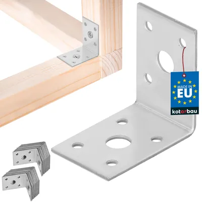 Produktbild von KOTARBAU® 25 Stk. Winkelverbinder 50 x 50 x 35 mm verzinkter Stahl Silber Schwerlastwinkel Balkenverbinder Möbelwinkel Winkelblech Holzverbinder Regalwinkel Winkel Metall Stabil Langlebig Stahlwinkel