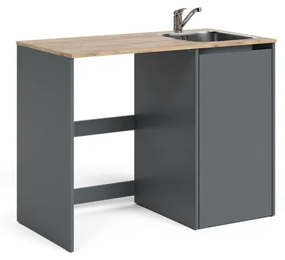 Obrázok produktu pre Skrinka na práčku Vicco Viktor antracitová/Dub Goldkraft 113.6 x 88.2 cm s drezom a batériou, Model 63232