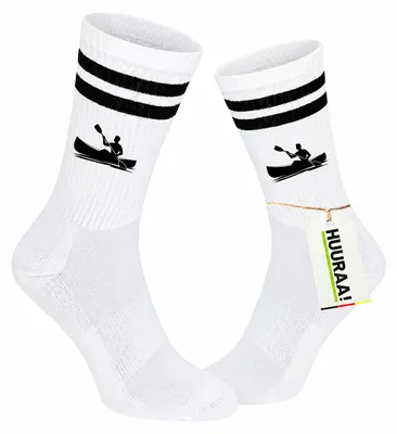Produktbild von Huuraa Uni Socken Canoeing Kajakfahren 42/46 Black Baumwolle Tennissocken Geschenkidee