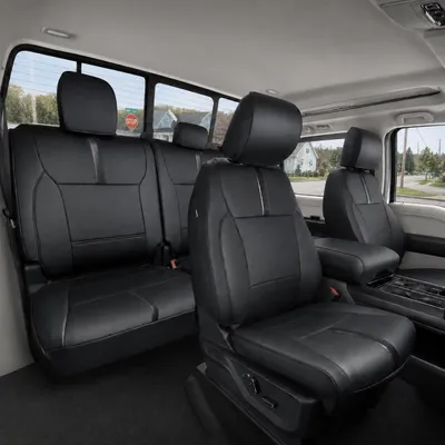 Productafbeelding van CreekT Complete set autostoelhoeden voor Ford F150, modeljaren 2021, 2022, 2023 en 2024, van leer
