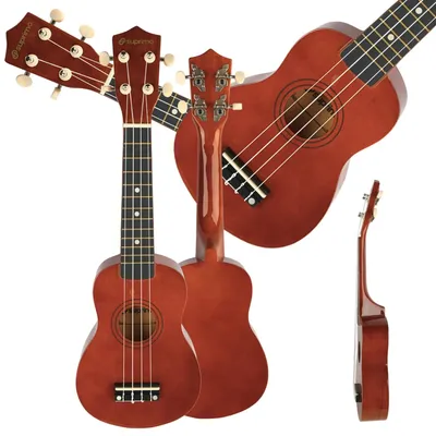Produktbild von SUPRIMO UK21 DW Sopran-Ukulele 21" dunkles Holz für Kinder zum Erlernen des Spielens