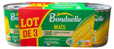 Produktbild von Bonduelle Mais ohne Zuckerzusatz 3x150g (Abtropfgewicht 420g)
