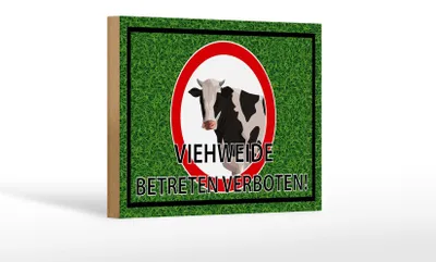Produktbild von Holzschild Hinweis 18x12cm Viehweide Betreten verboten