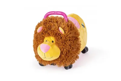 Zdjęcie produktu dla FUNNY WHEELS Jeździk Lew 50cm pluszowy różowy nos 25kg 12m+