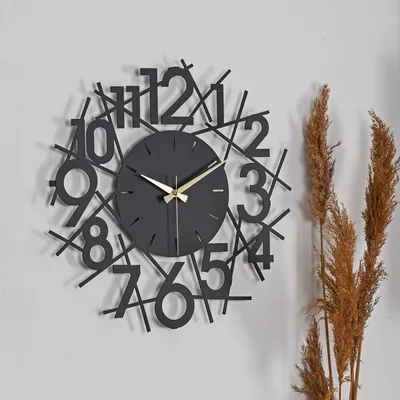 Immagine prodotto di Opviq, Lineal - Black - 1, Orologi da parete, Nero, Metallo, 41 x 41 cm