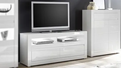 Produktbild von TV-Board Carat Lowboard Unterschrank in weiß Hochglanz 150 cm