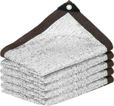 Produktbild von Reflexions-Tarp 3x4 m, 80% Sonnenschutz, Temperatursenkung 5-10°C, Mesh-Gewebe mit Ösen, für Zelt & Carport (Silber)