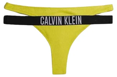 Produktbild von Calvin Klein - Bikinihöschen für Damen, Doppelte Taillendetails NA488 (XS) (Gelb)