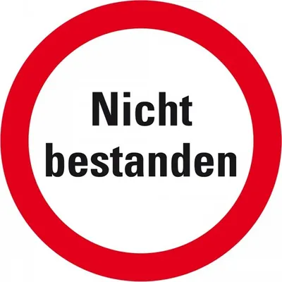 Produktbild von Dreifke® Aufkleber I Infoplakette Nicht bestanden, Dokumentenfolie, selbstkle...