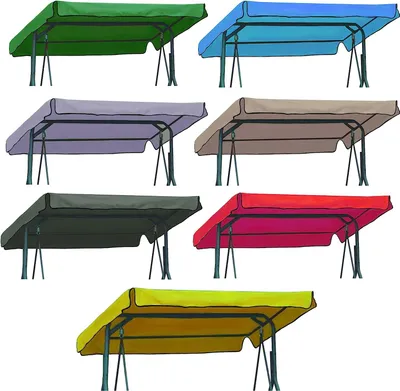 Produktbild von Universal Sonnendach für Hollywoodschaukel Dach-Plane für Garten-Schaukel Dachplane Ersatzdach (Gelb)