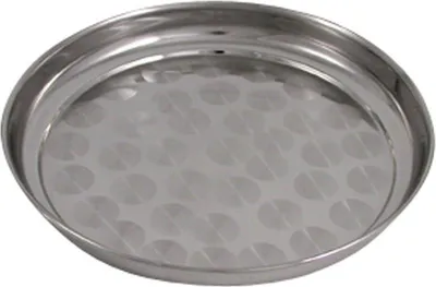 Produktbild von METALTEX Tablett rund 32 cm aus INOX - satiniert in schwerer Qualität / Edelstahlplatte / Servierplatte