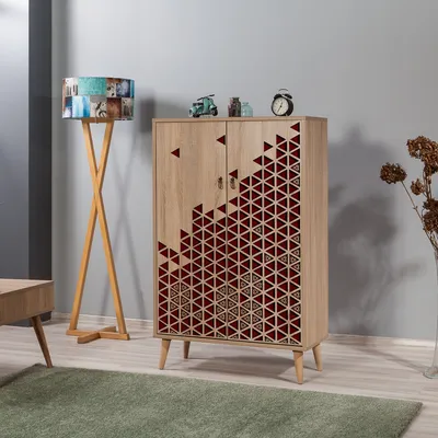 Obrázek produktu pro Skye Decor, Multibox - 122, víceúčelová skříň, dub Sonoma, 100 % MELAMÍNEM POVLÁKNĚNÁ DESKA, 80 x 36 x 127 cm