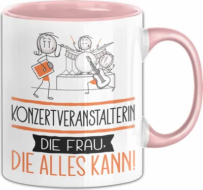 Produktbild von Konzertveranstalterin Geschenk Tasse Becher Die Frau Die Allen Kann Geschenkidee für eine Konzertveranstalterin Lustig (Rosa)
