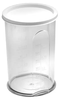 Messbecher mit Skala + Deckel, 700 ml, H15,5 x Ø 9 cm, Glas
