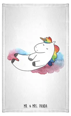 Produktbild von Mr. & Mrs. Panda Handtuch Einhorn Wolke 7 - Weiß - Geschenk, Einhörner, Klein, Unicorn, Kleines, gästehandtuch, Menschen, badezimmer, Witzig, 30x50, Glaube