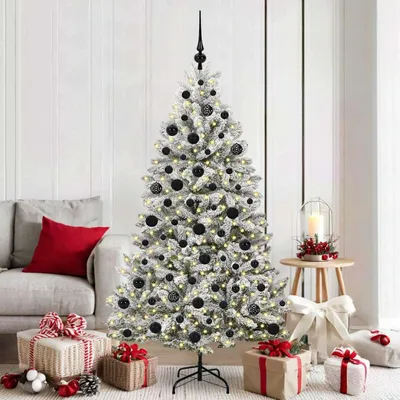 Immagine prodotto di Maison Exclusive - Albero di Natale artificiale verde e bianco, 180 cm, in PVC e metallo