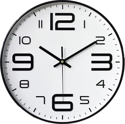 Produktbild von Batteriebetriebene runde Heimuhr - 12 Zoll, geräuschlose Qualitätsquarzuhr,12 inches