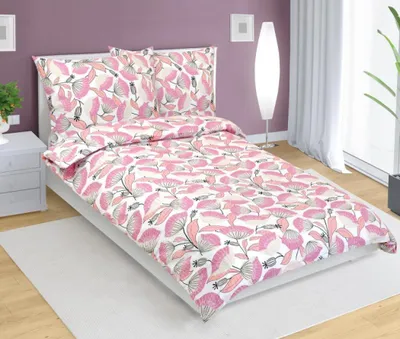 Obrázek produktu pro Krepové povlečení - Hnědá,růžová - 140x200, 70x90