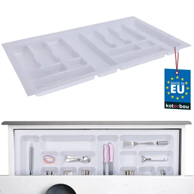 Produktbild von KOTARBAU® Box na príbory do zásuvky Organizér do zásuvky na kuchynské príbory biely 830x490mm