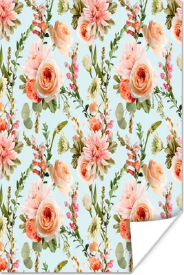 Produktbild von MuchoWow® Poster Blumen - Rosen - Rosa 40x60 cm - Plakate für die Wand - Poster Babyzimmer