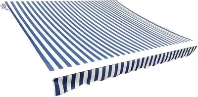 Produktbild von Markisenbespannung Gelenkarmmarkise Markise Balkonmarkise ohne Rahmen Sonnenschutz Regenschutz Blau & Weiß 4 x 3 m