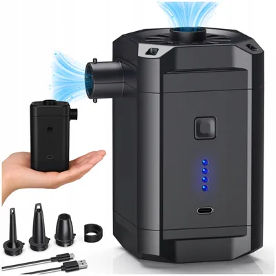 Zdjęcie produktu dla Pompka do Materaca Akumulatorowa Elektryczna do Pontonu Basenu USB Końcówki