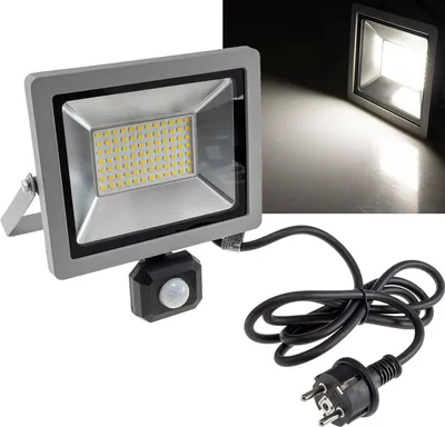 Produktbild von ChiliTec 22575 LED-Fluter SlimLine "CTF-SLT50 PIR" 50W, IP44, 5220lm, 4000K, Bewegungsmelde