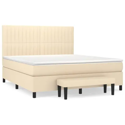 Produktbild von Boxspringbett mit Matratze Creme 160x200 cm Stoff