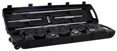 Obrázek produktu pro Nakládací SET SEDCO činky 50 kg - MULTISET V PRAKTICKÉM PLASTOVÉM KUFRU S KOLEČKY