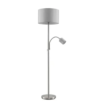 Produktbild von Lindby Stehleuchte Colima, grau, Stoff, Leselampe, 170cm