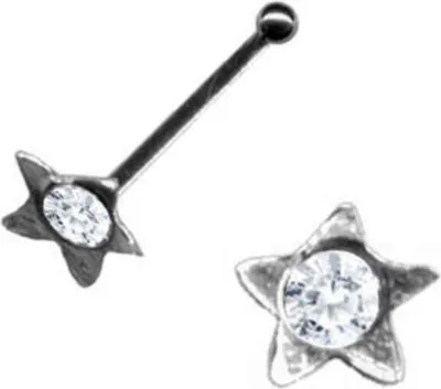 Produktbild von Nasenstecker Stern: Nasenpiercing Silber 925 Weiß
