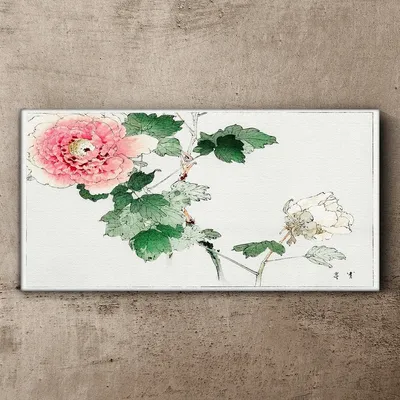 Produktbild von Leinwand Gemälde Blume Blätter Blumen 100x50 cm