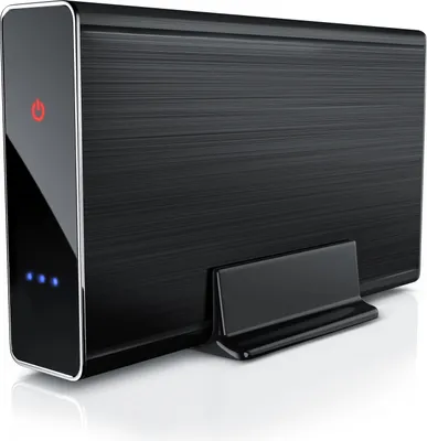 Produktbild von Aplic Puzdro na pevný disk USB 3.0 3,5" externé - brúsený hliník - pre SSD a HDD - SATA - UASP - Super Speed 5 Gbit s - Plug and Play - Hot-Plug - s napájaním - čierny elox
