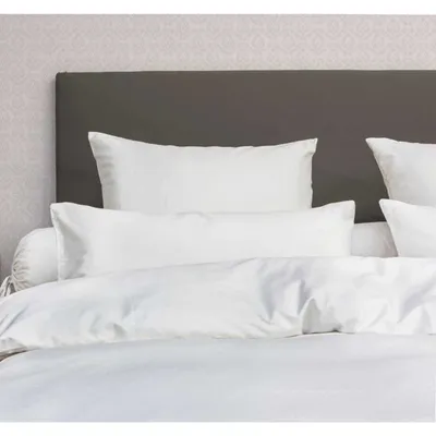 Produktbild von Heckett & Lane Satin Bettwäsche Puntini HnL Uni 100% Baumwolle Reißverschluss Bettbezug Kissenbezug Bettgarnitur Bettwäsche-Set 155x200 cm Weiß