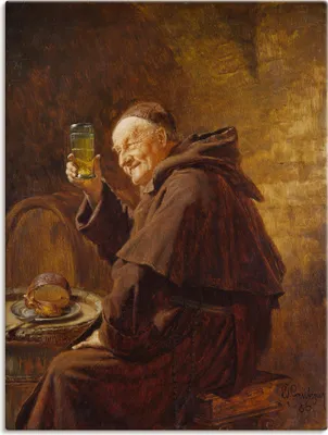 Produktbild von ARTland Leinwandbild Mönch bei der Weinprobe. Größe: 30x40 cm