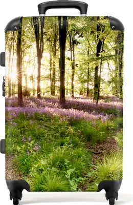 Produktbild von NoBoringSuitcases.com® Großer Koffer - Wald - Pflanzen - Blumen - Bäume - Sonne - Kombinationsschloss TSA - Hartschalen Trolley 4 Rollen - 72 liter - Reisekoffer - 66 cmKoffer Mittelgroß 67x43x25 cm, 72L,