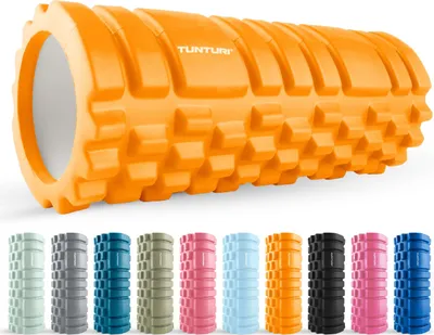 Image de Tunturi Yoga Grid Foam Roller - Rouleau de massage 33 cm de large - Rouleau en mousse - Rouleau de fitness - Orange - Inclut une application fitness e