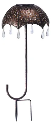 Image de Lampe de jardin solaire - Lampe de jardin solaire d'extérieur à allumage automatique pour Noël et Thanksgiving, couleur bronze
