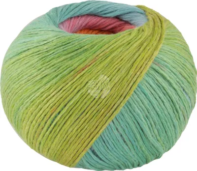 Produktbild von Lana Grossa COTONELLA 100 g weiches, bedrucktes Kettengarn aus unmercerisierter Pima-Baumwolle 280 m Farbe 011 - Flieder/Hellblau/Türkisgrün/Senf/Tomate/Himbeer